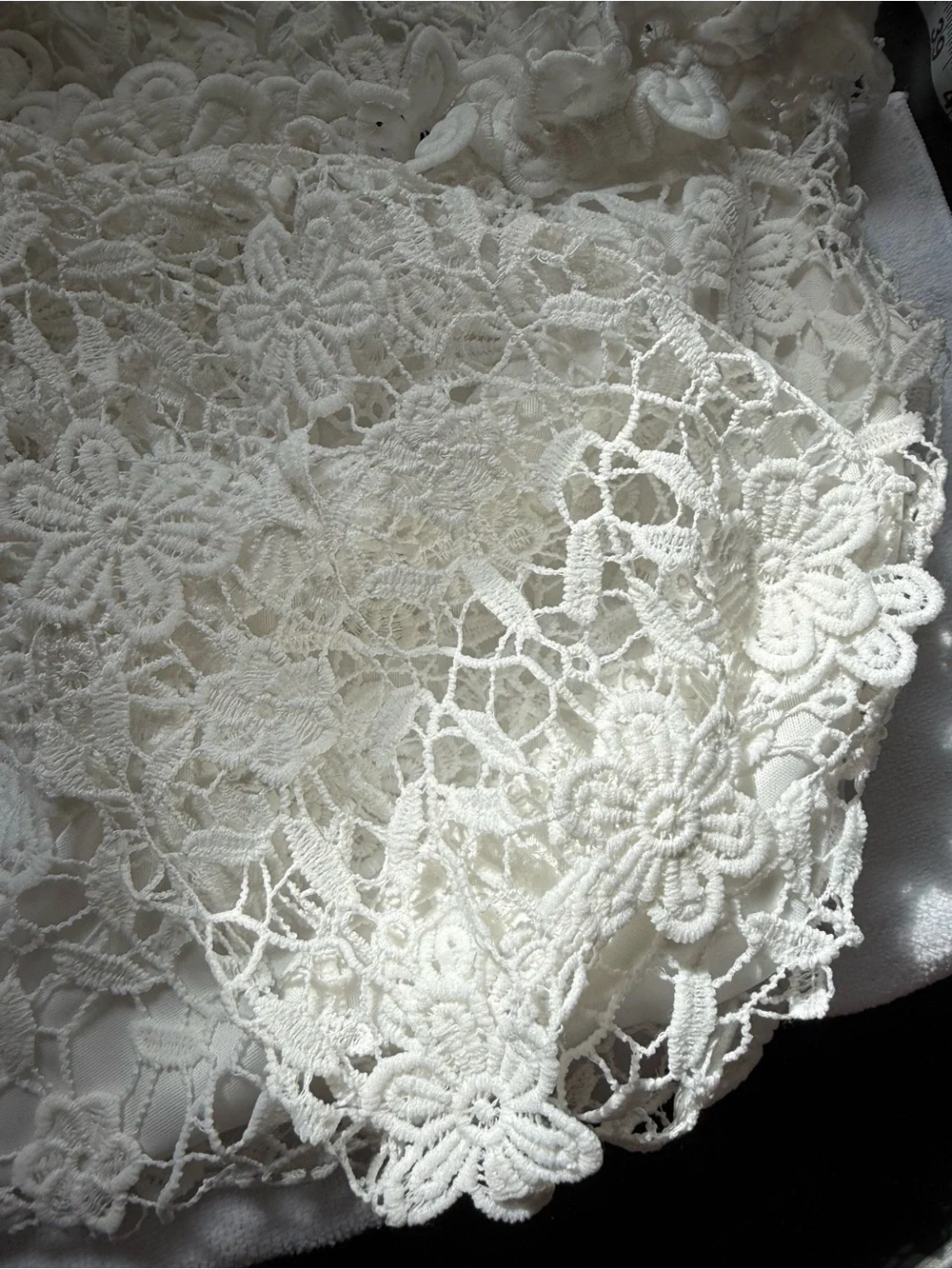 Auxo Collection White Lace Off Shoulder Dress Bell Sleeve Mini S - Picture 10 of 13